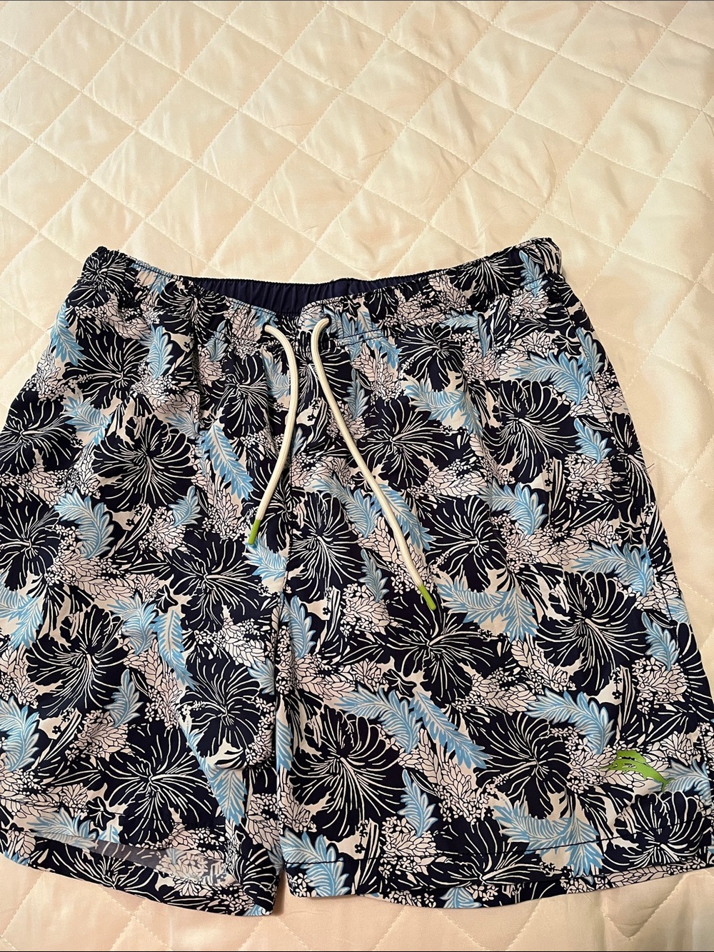Floral Navy & Light Blue Men's Tommy Bahama Swim Trunks